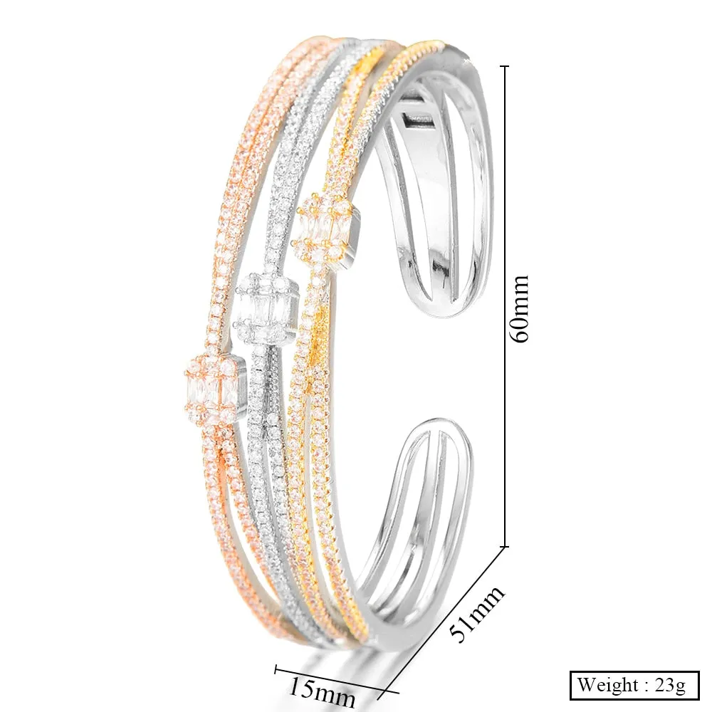 Unibiq Luxury  Bangle Cuff Bracelet with Stunning Crystal Stones