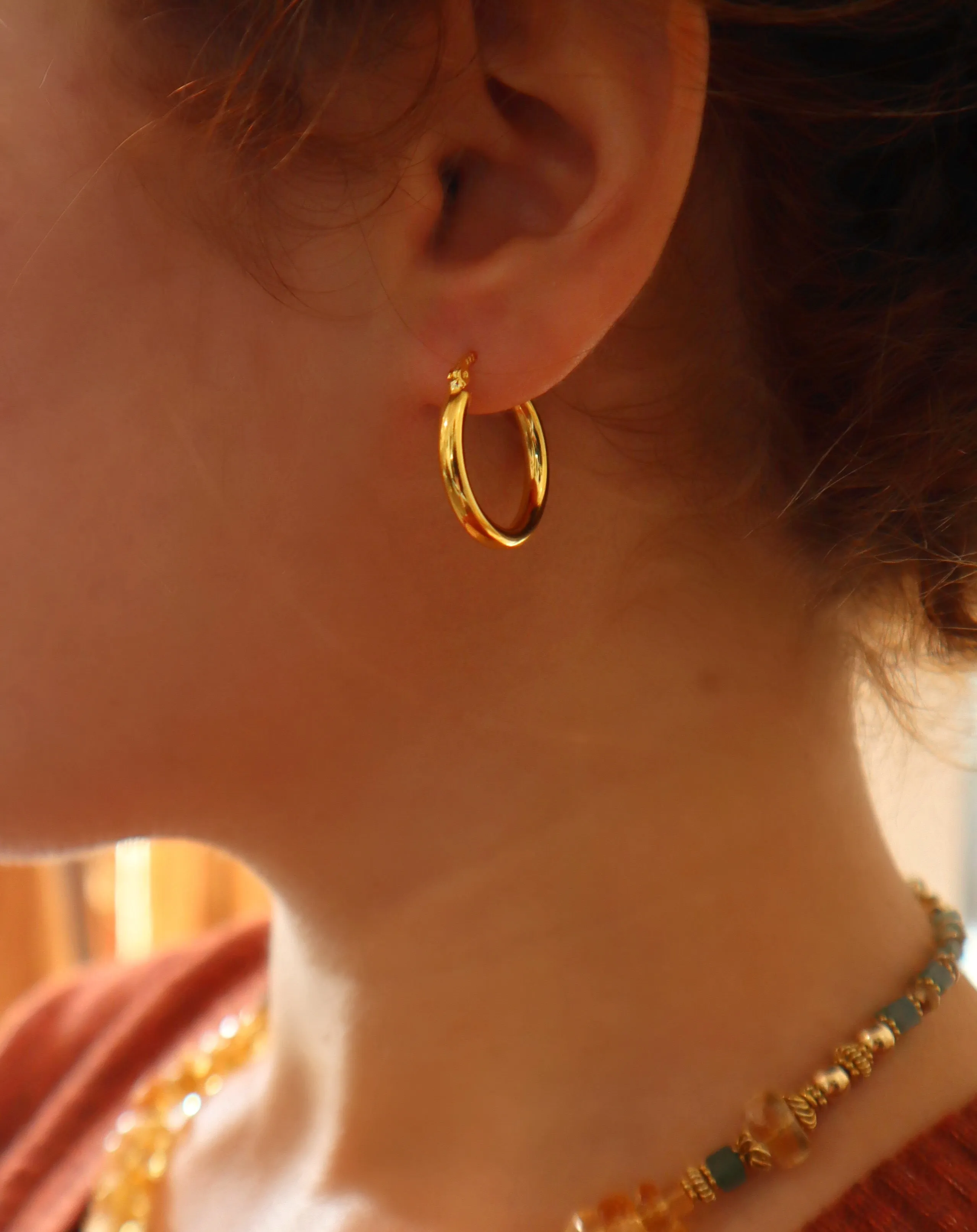 Vintage 18K/925 SS Hoops