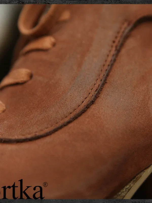 vintage leather lace up bootie