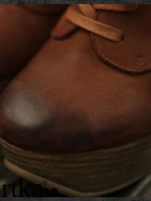 vintage leather lace up bootie