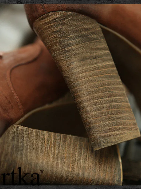 vintage leather lace up bootie