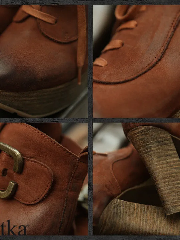 vintage leather lace up bootie