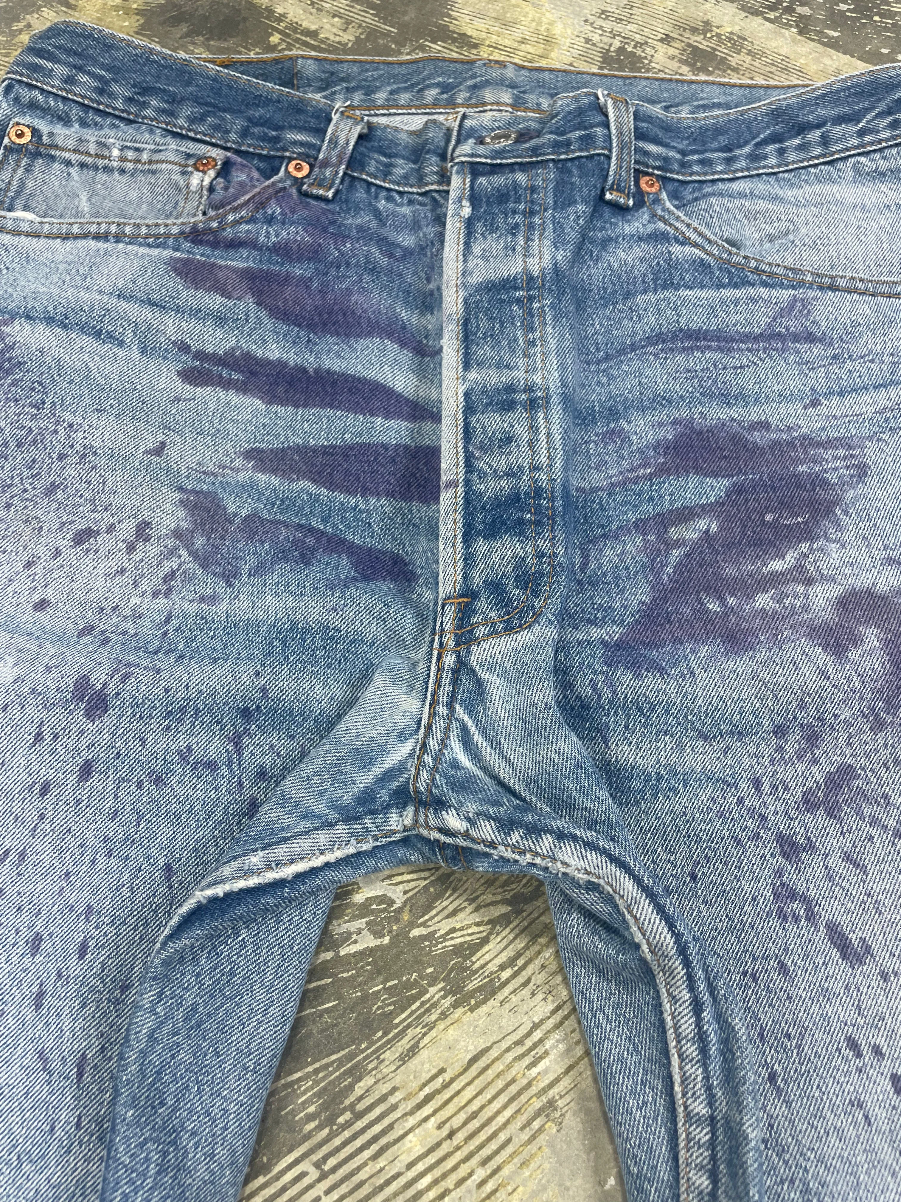 Vintage Levi 501 USA Premium Wash & Paint Denim Jeans (JYJ-0326)