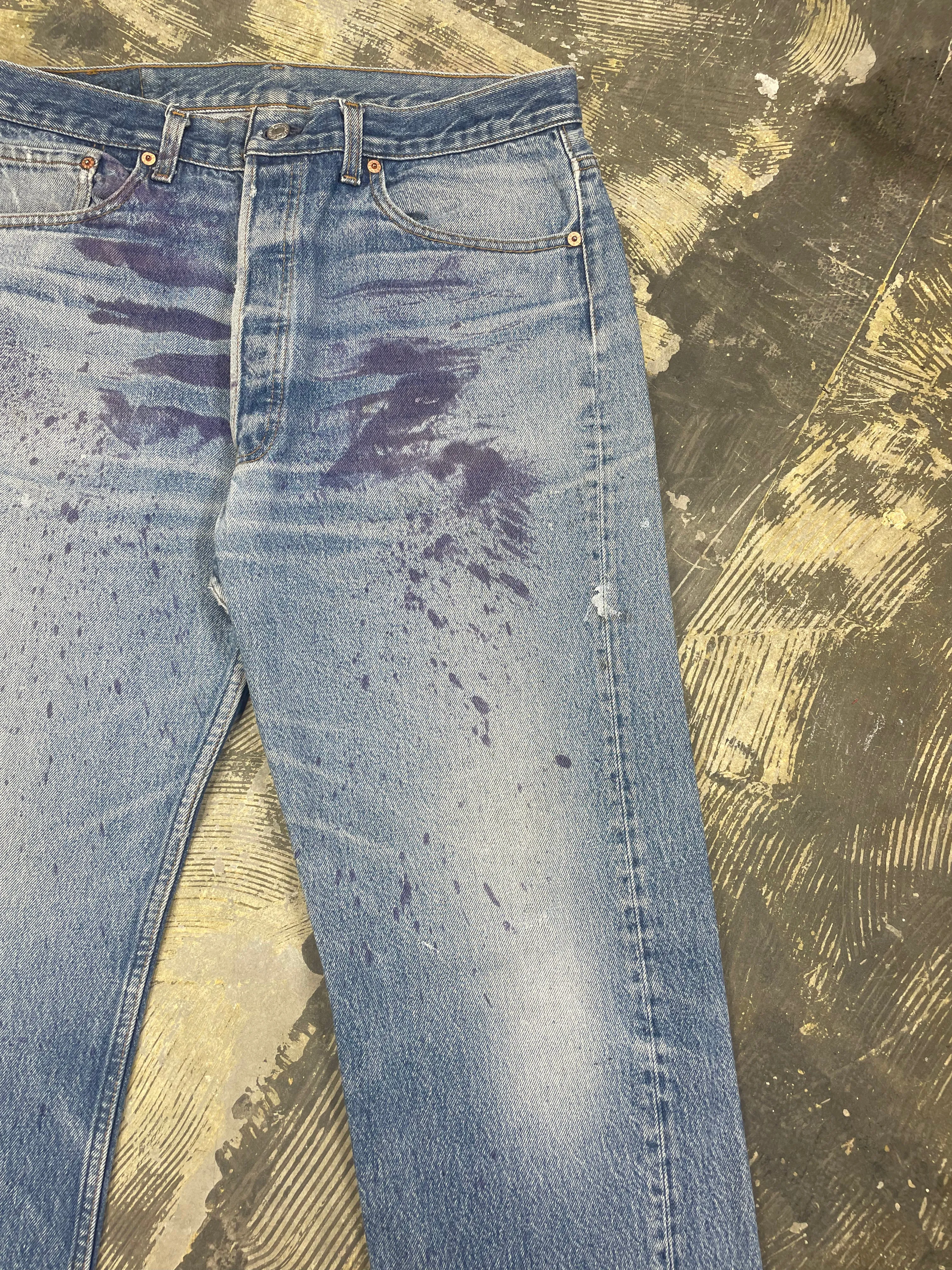Vintage Levi 501 USA Premium Wash & Paint Denim Jeans (JYJ-0326)