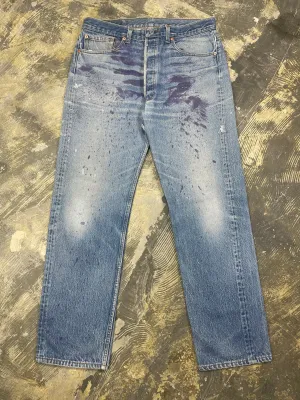 Vintage Levi 501 USA Premium Wash & Paint Denim Jeans (JYJ-0326)