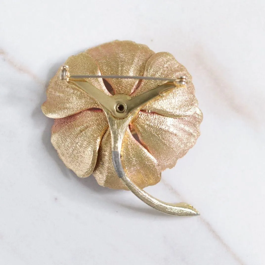 Vintage Pearl Pink Floral Brooch