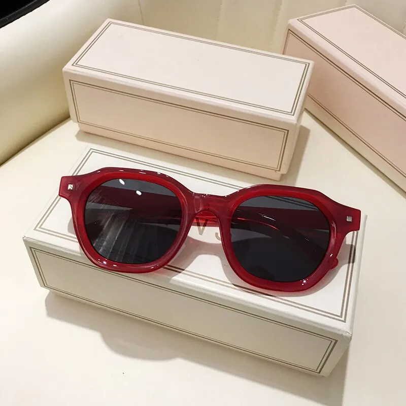 Vintage Women Trendy Square Rectangle Sunglasses