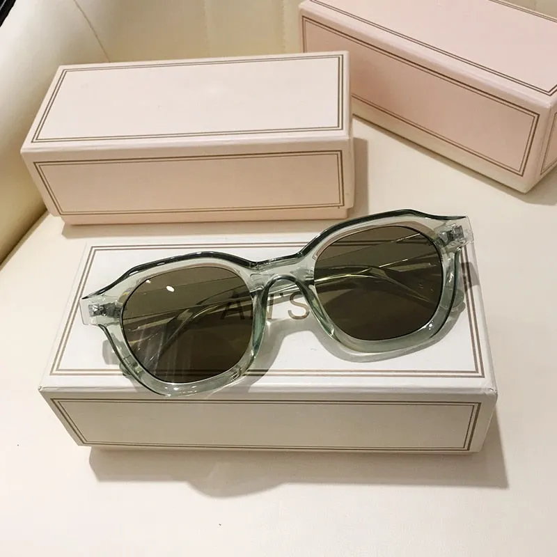 Vintage Women Trendy Square Rectangle Sunglasses