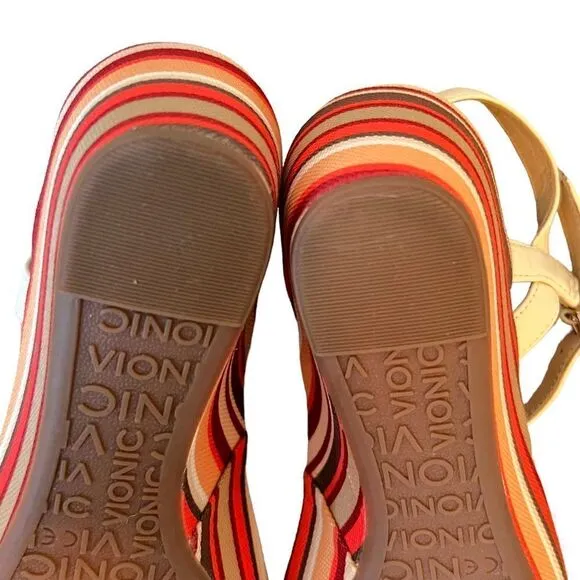 Vionic Enisa White Backstrap Orthotic Wedge Sandal