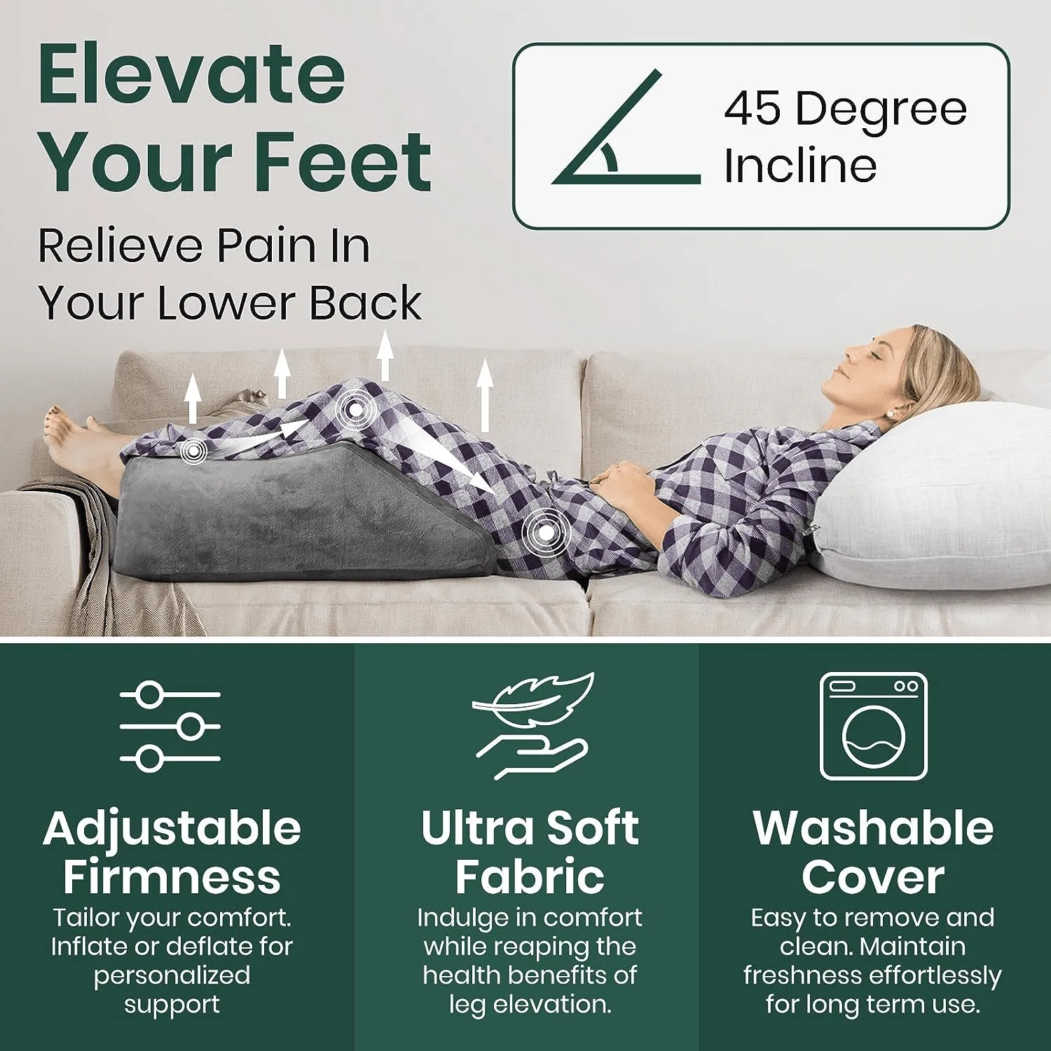 Vive Health Xtra-Comfort Inflatable Leg Rest Pillow