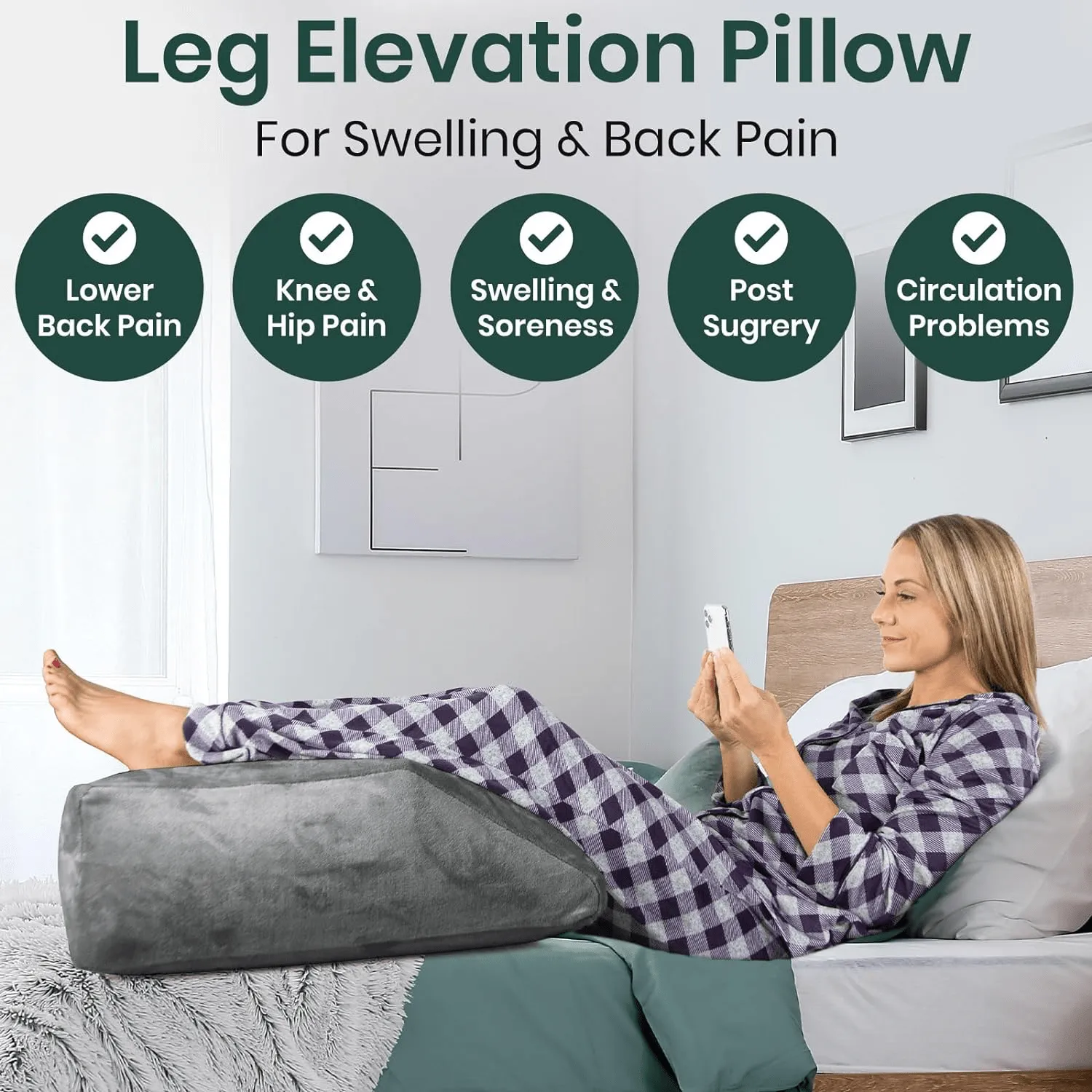 Vive Health Xtra-Comfort Inflatable Leg Rest Pillow