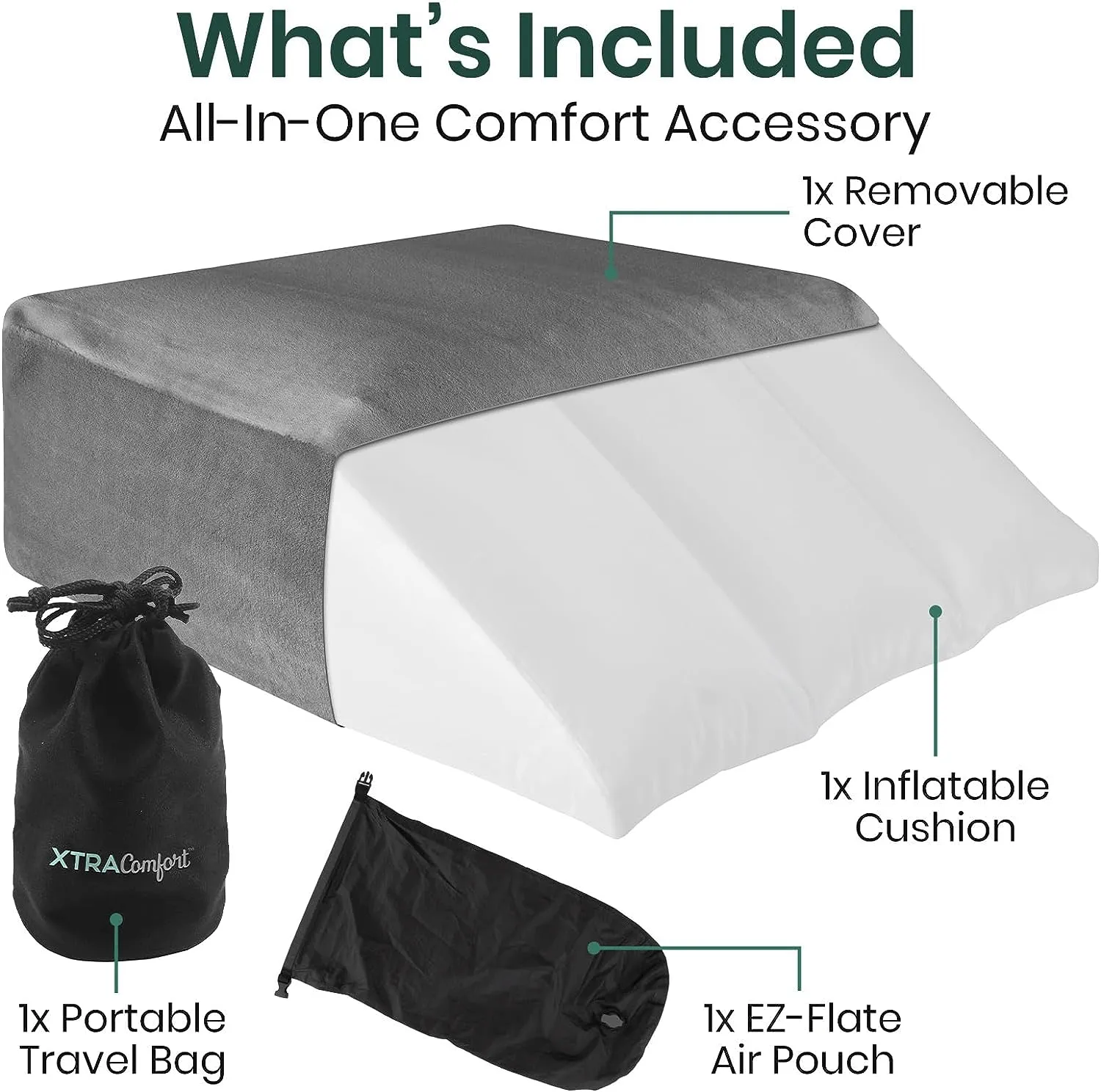 Vive Health Xtra-Comfort Inflatable Leg Rest Pillow