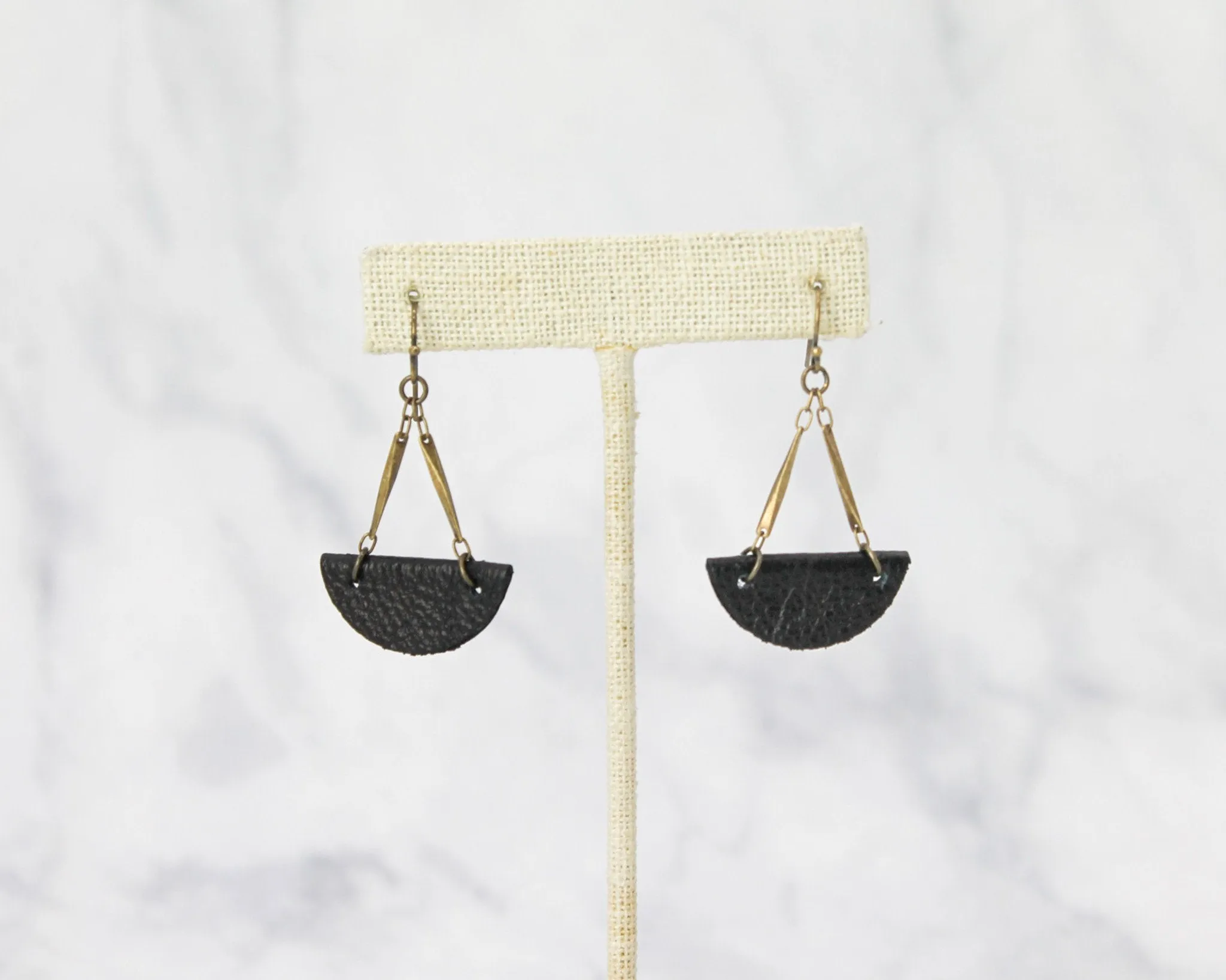 Wedge Drop Earring Black