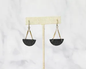 Wedge Drop Earring Black