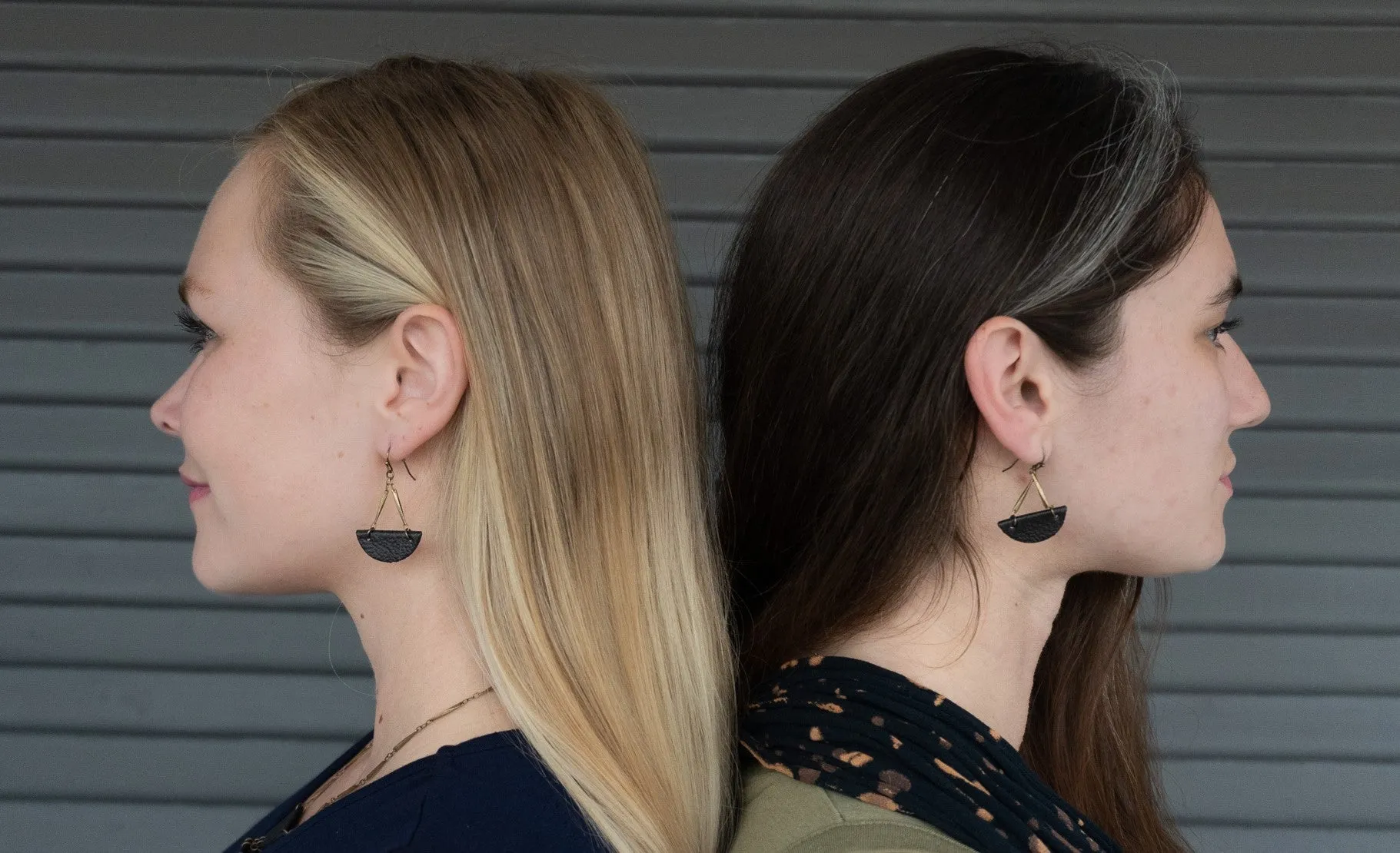 Wedge Drop Earring Black
