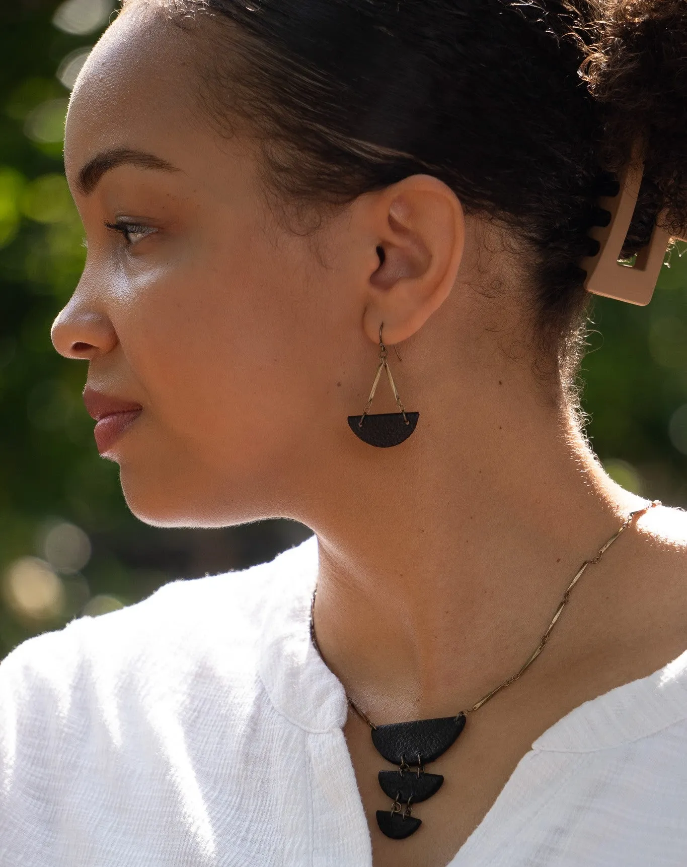 Wedge Drop Earring Black