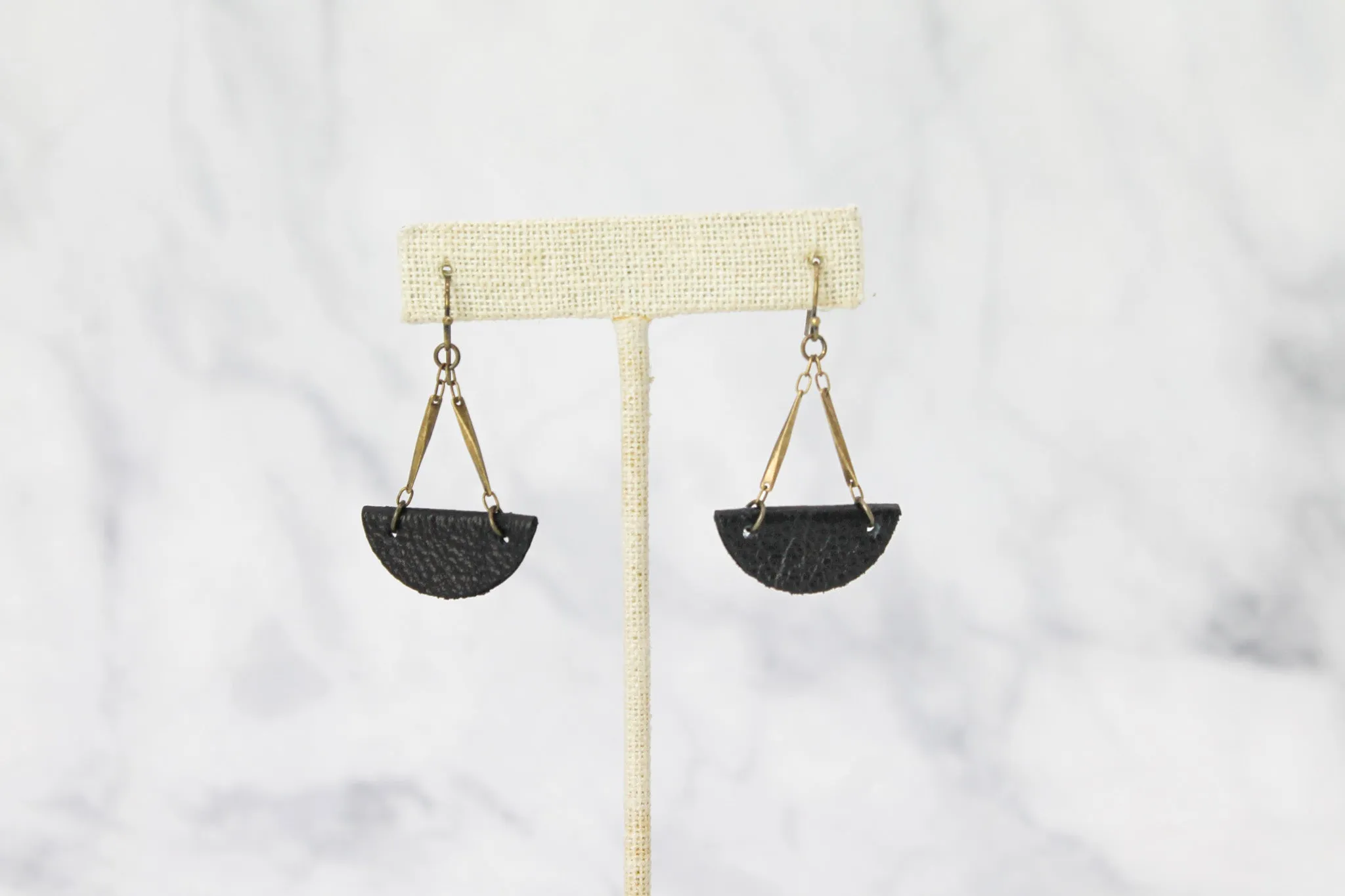 Wedge Drop Earring Black