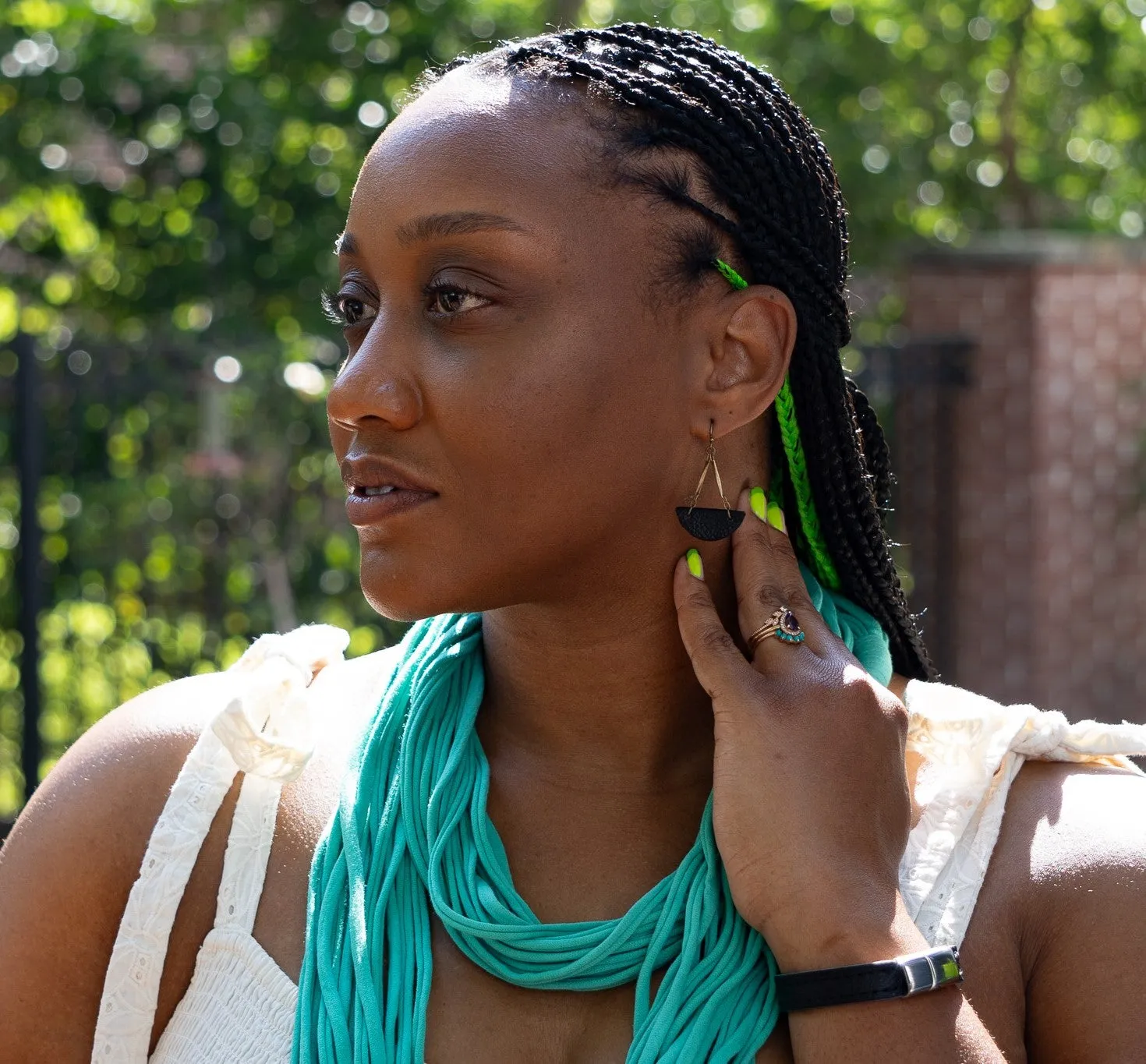Wedge Drop Earring Black