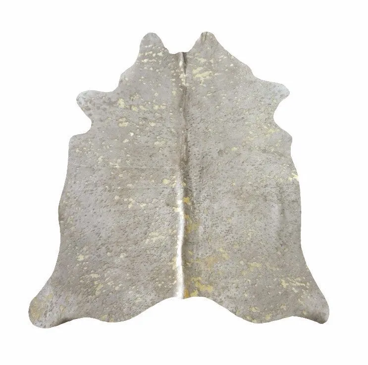 White Devore Gold Acid Washed Premium Brazilian Cowhide, XL CH04DVN I