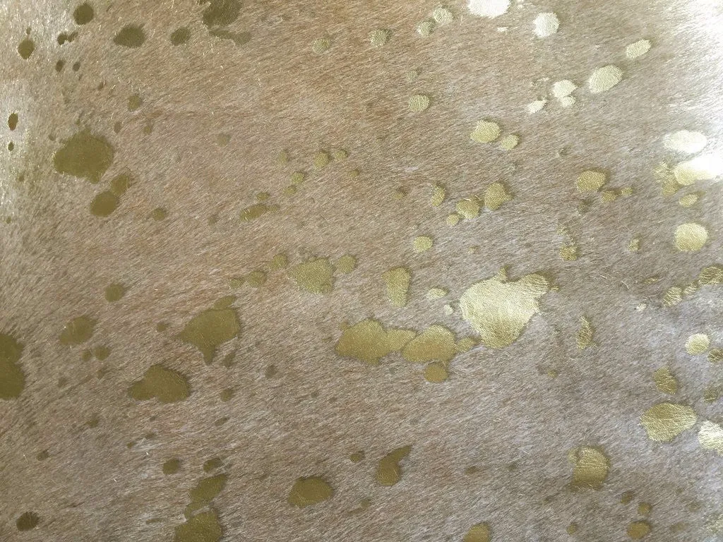 White Devore Gold Acid Washed Premium Brazilian Cowhide, XL CH04DVN I