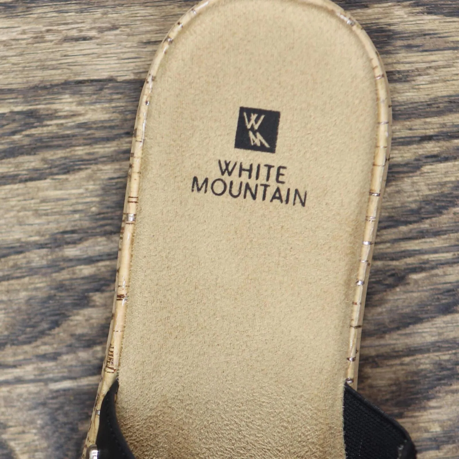 White Mountain Diligent Platform Wedge Slide Sandal Black / Burn / Smooth 9.5M
