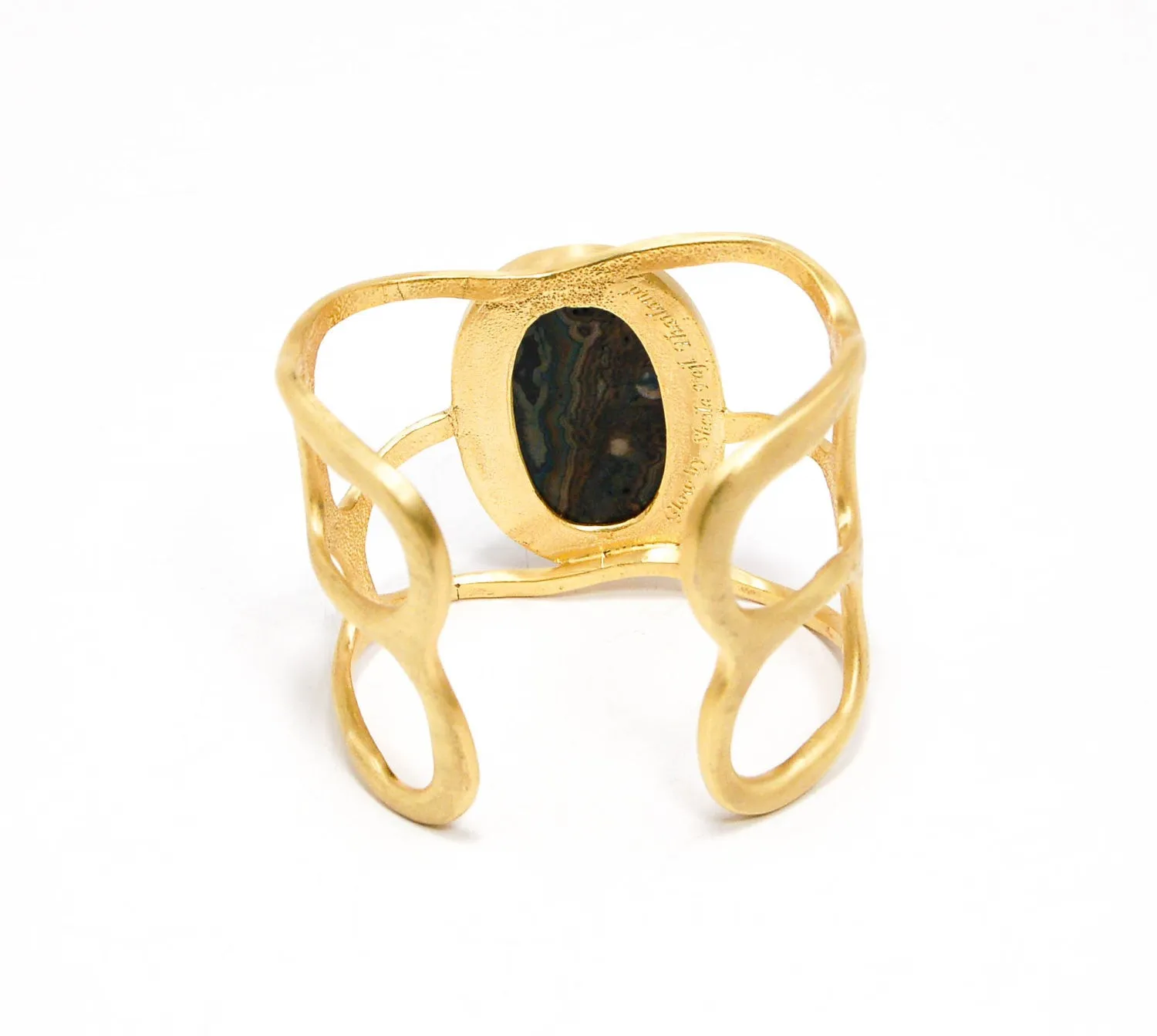 Wide Amazonite Cuff Bracelet by Shelia Fajl