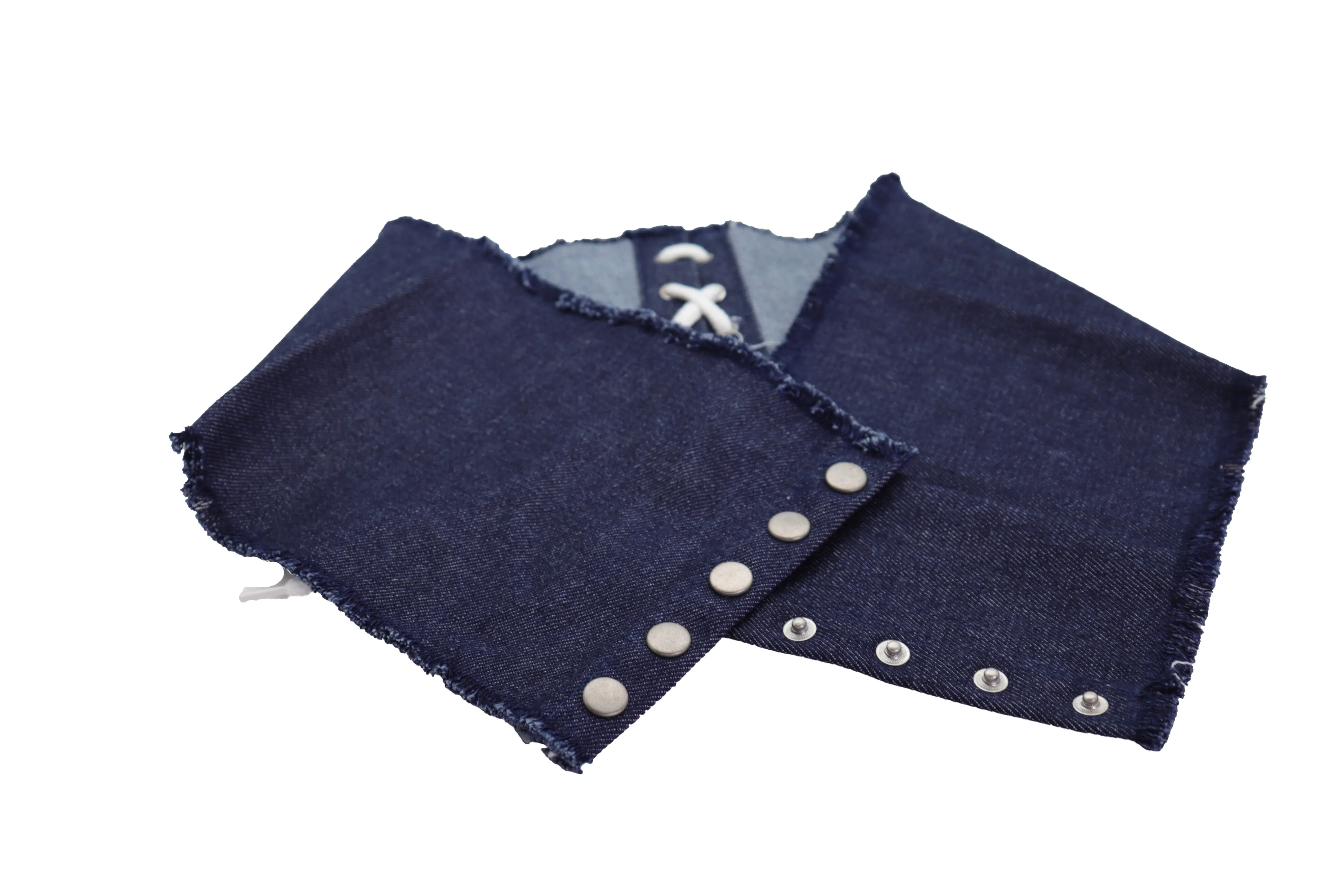 Wide Tie Corset Dark Blue Denim Jeans Fabric Fashion Belt S