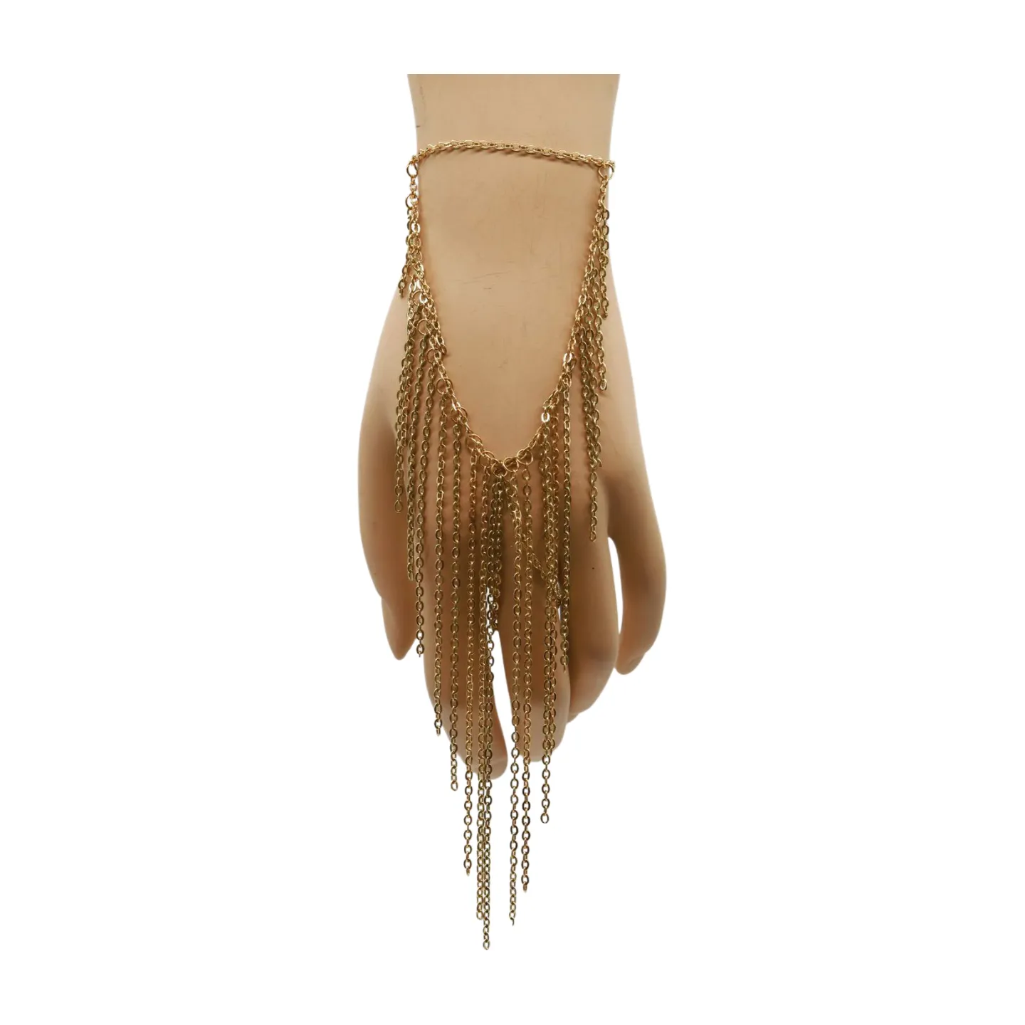 Women Gold Metal Hand Chain Bracelet Multi Strands