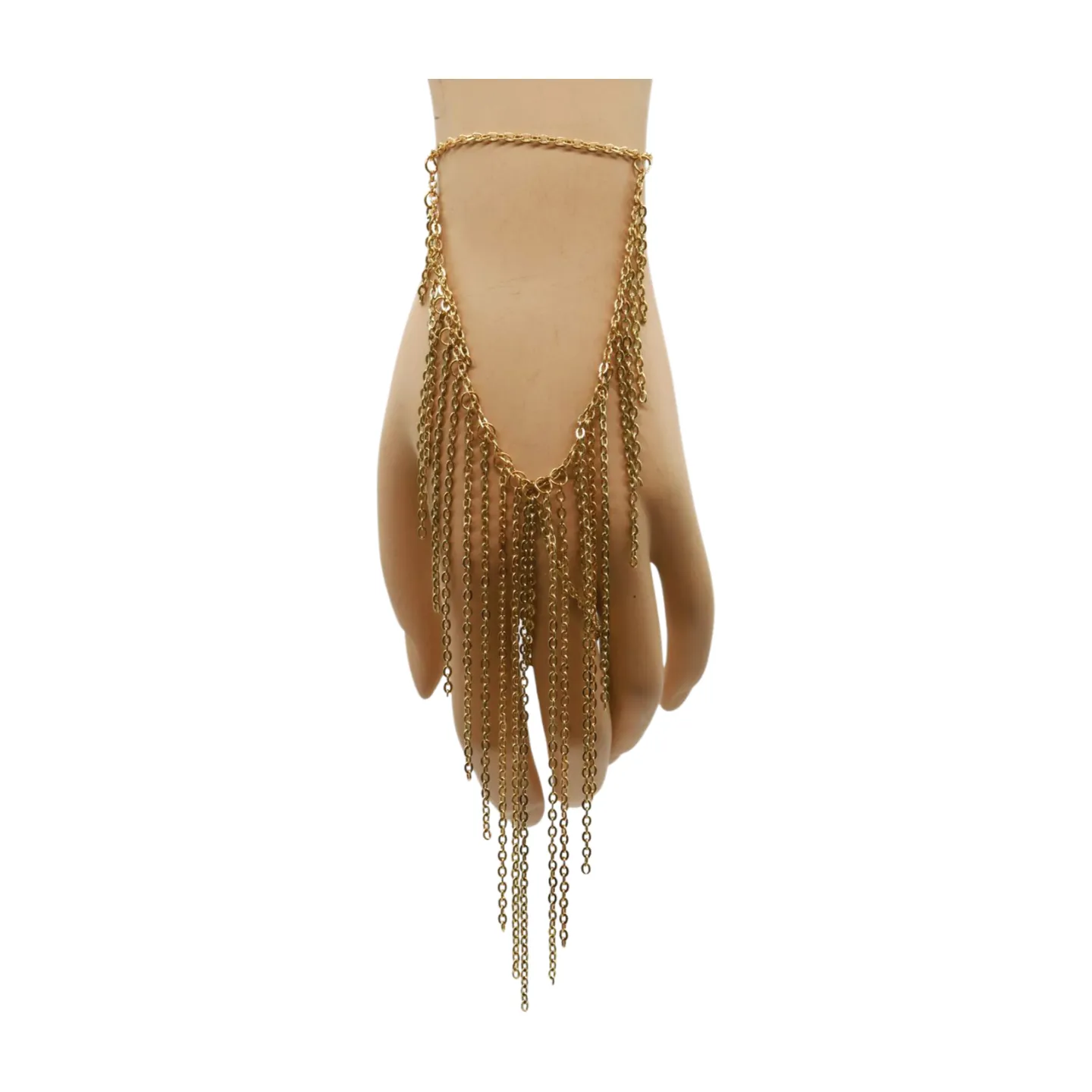 Women Gold Metal Hand Chain Bracelet Multi Strands