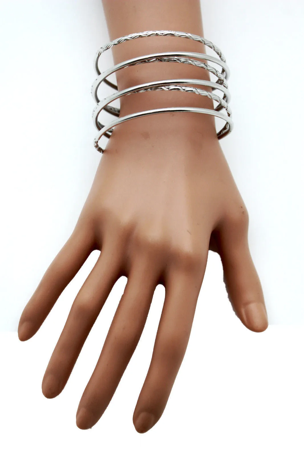Women Gold Metal Hand Chain Bracelet Multi Strands