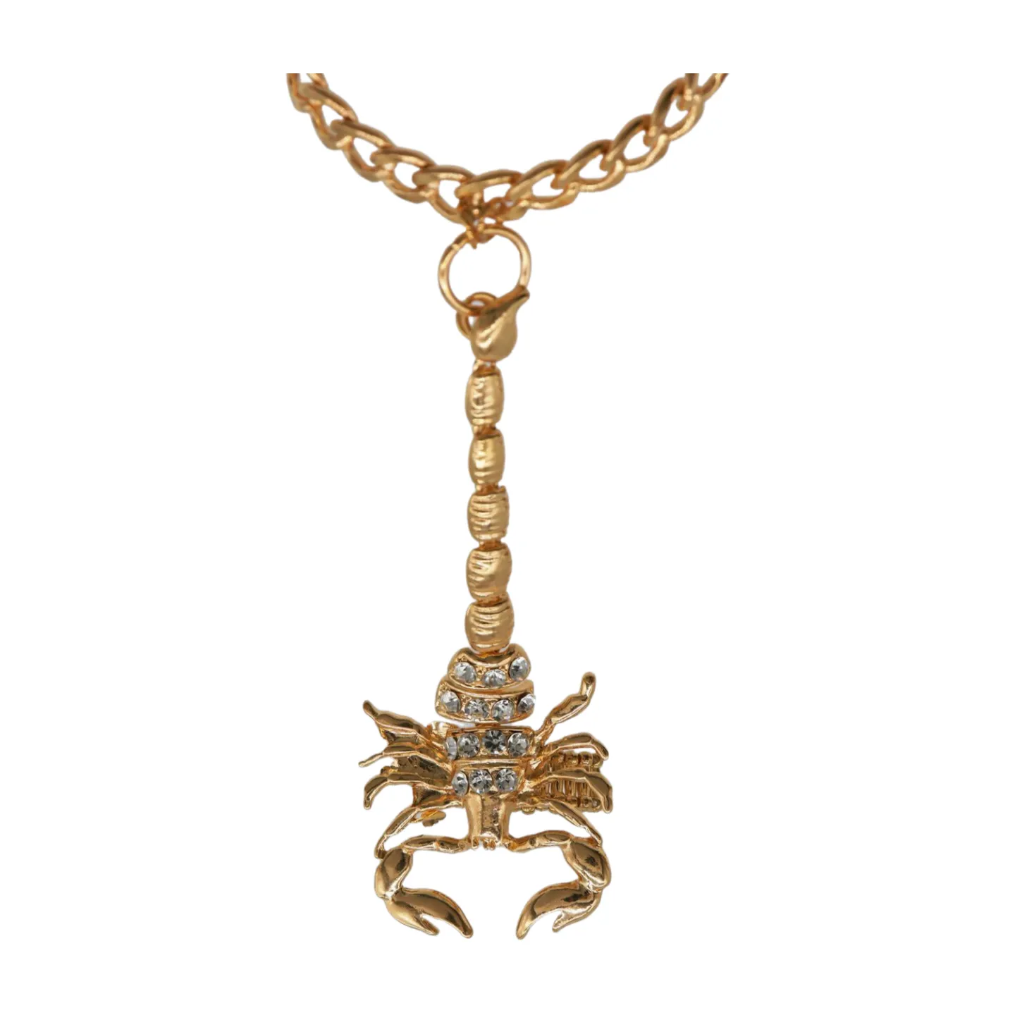 Women Gold Metal Hand Chain Bracelet Scorpion Connected Ring