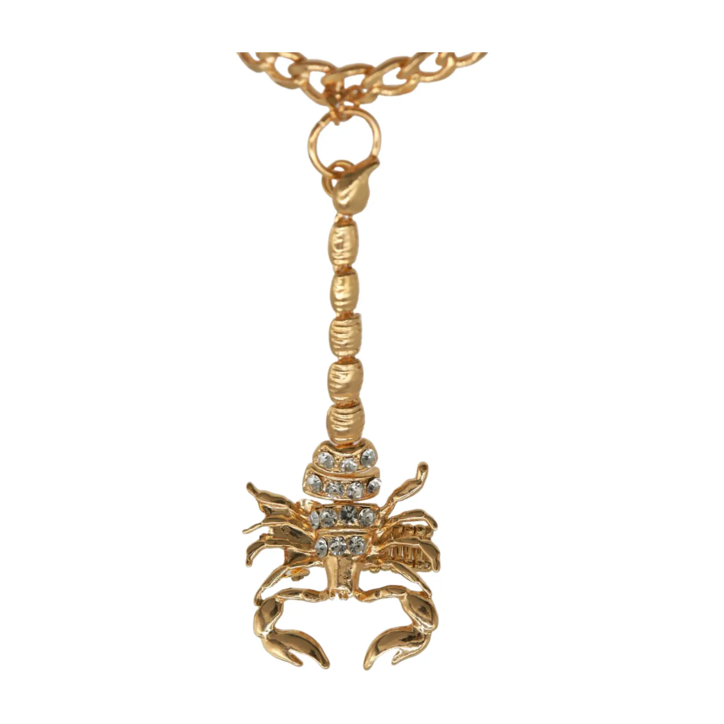 Women Gold Metal Hand Chain Bracelet Scorpion Connected Ring