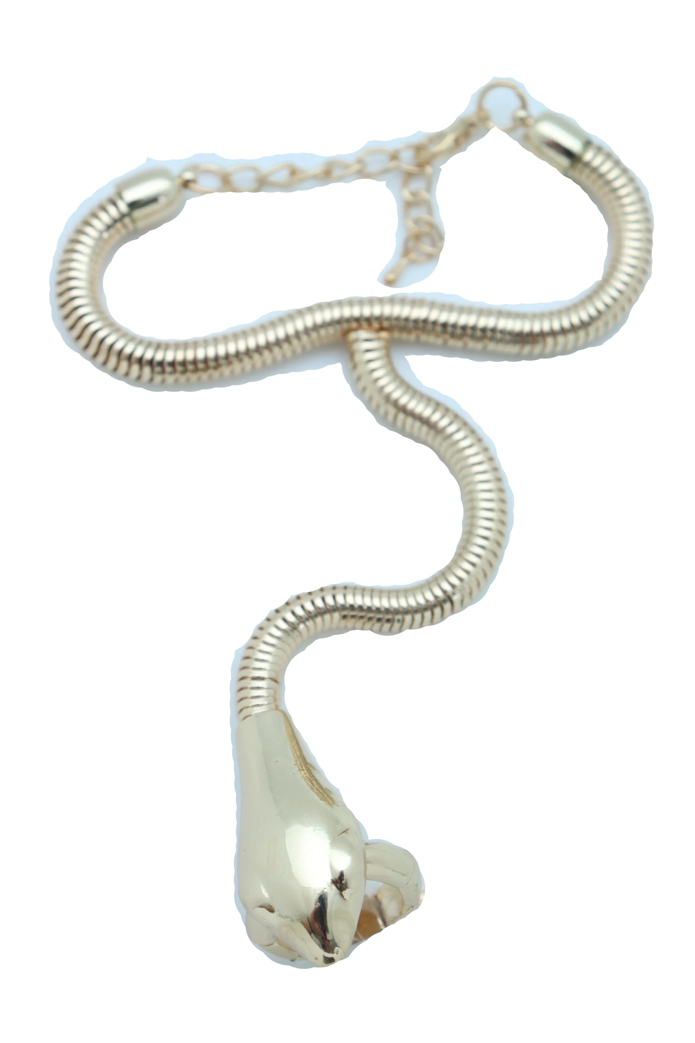 Women Gold Metal Hand Chain Bracelet Scorpion Connected Ring
