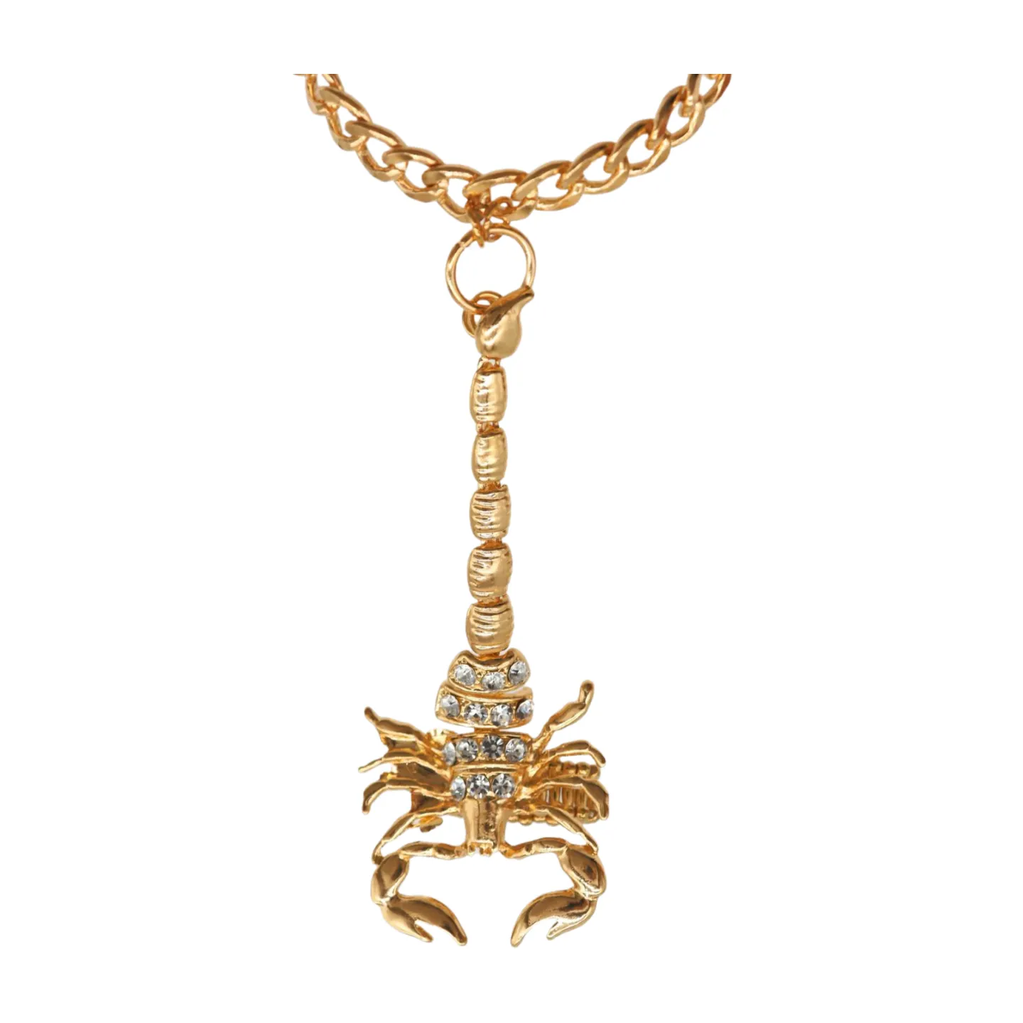 Women Gold Metal Hand Chain Bracelet Scorpion Connected Ring