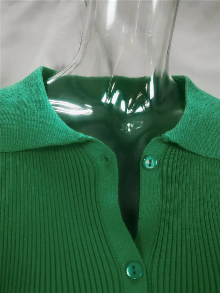 Women's Fashion Simple Style V-Neck Long Sleeve Sweater Dress