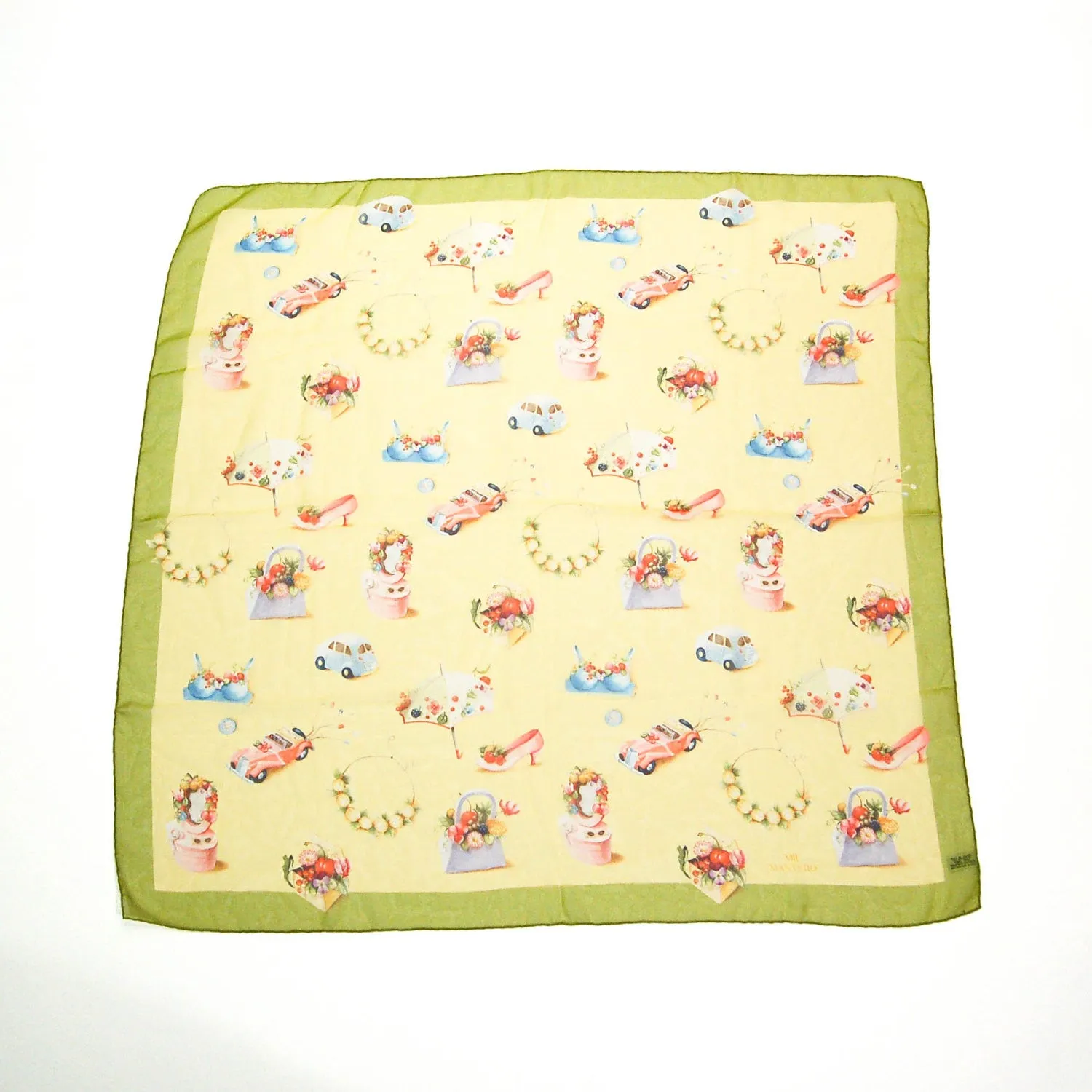 Yellow Floral Spring Silk Scarf by Mantero