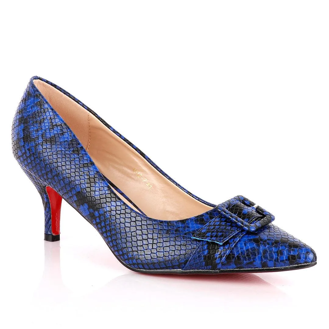 Zara Classic Blue Animal Skin Women's High Heel Shoe