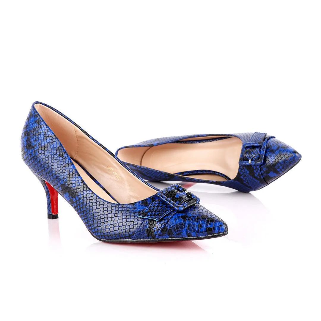 Zara Classic Blue Animal Skin Women's High Heel Shoe