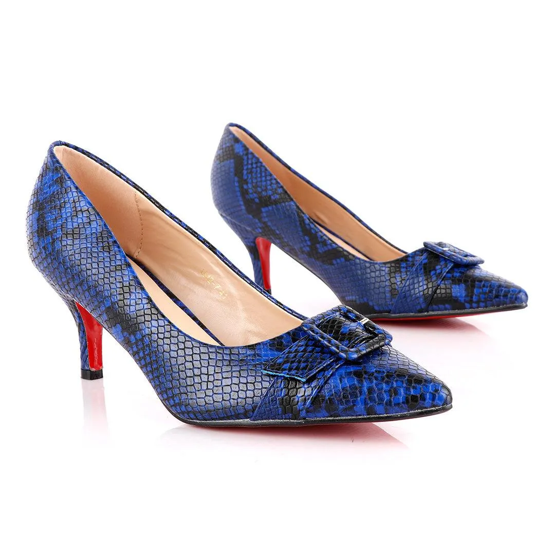 Zara Classic Blue Animal Skin Women's High Heel Shoe
